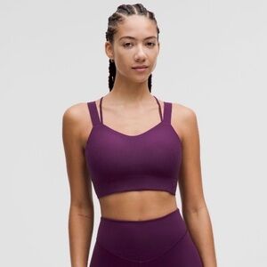 Like New Lululemon Like a Cloud D/DD Bra - Size 8 Dramatic Magenta Ribbed